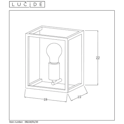 ARTHUR - Kinkiet - E27 - Black 08224/01/30 Lucide